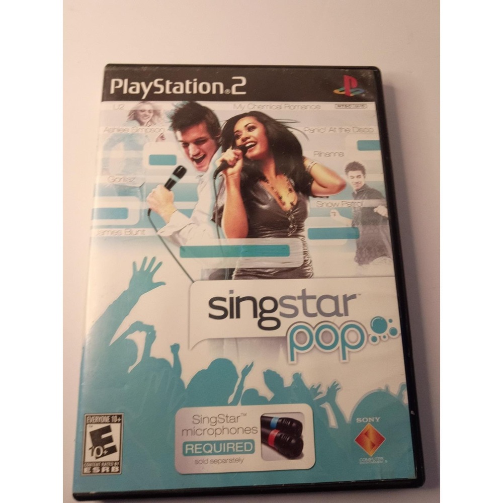 Singstar Pop (PlayStation 2 PS2, 2007) Complete w/ Manual CIB Sing Star Tested